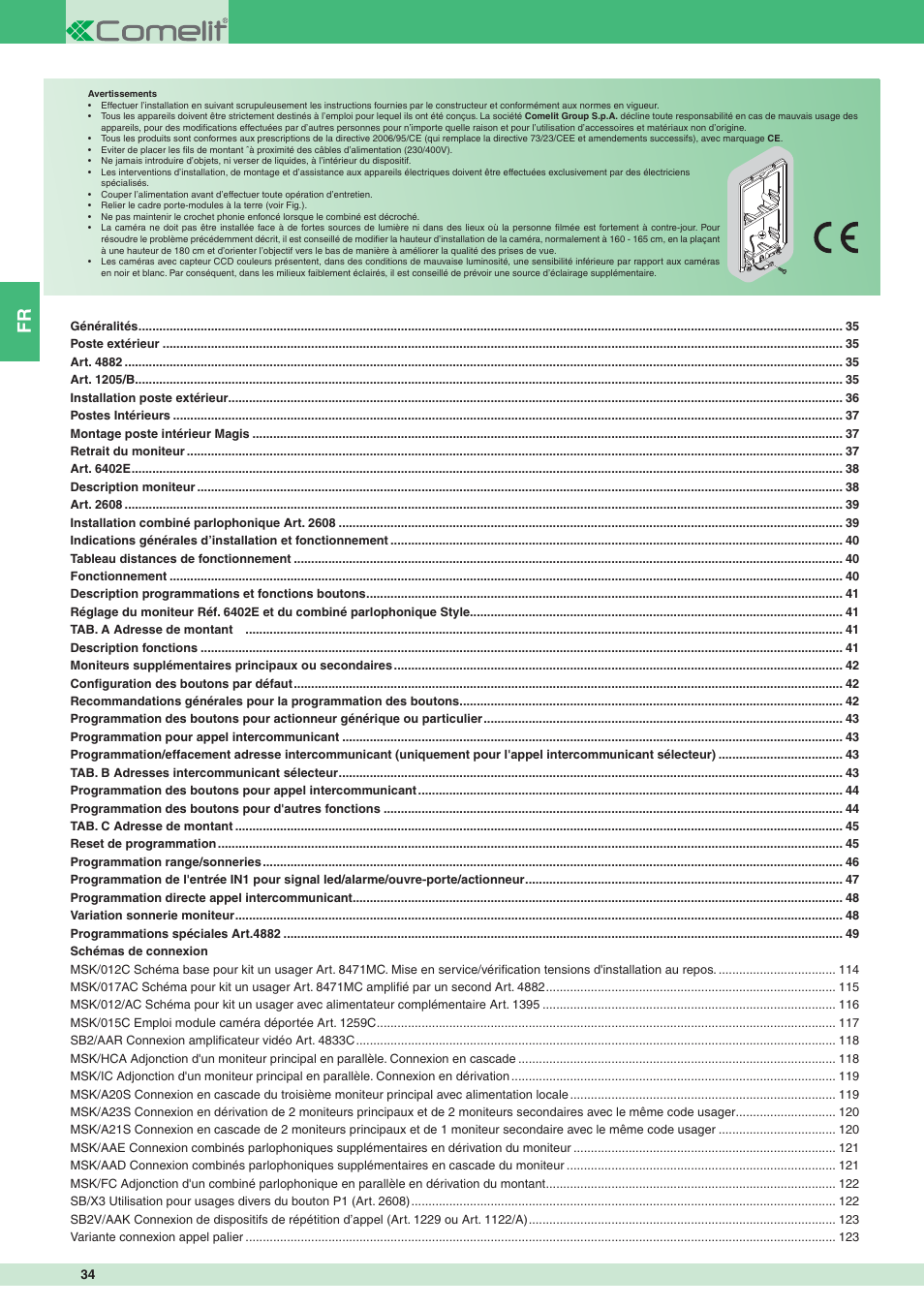 Comelit MT 8471MC User Manual | Page 34 / 128