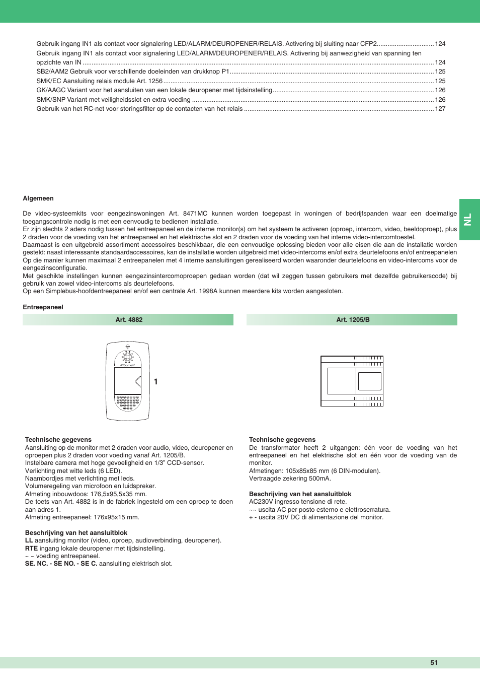 Comelit MT 8471MC User Manual | Page 51 / 128