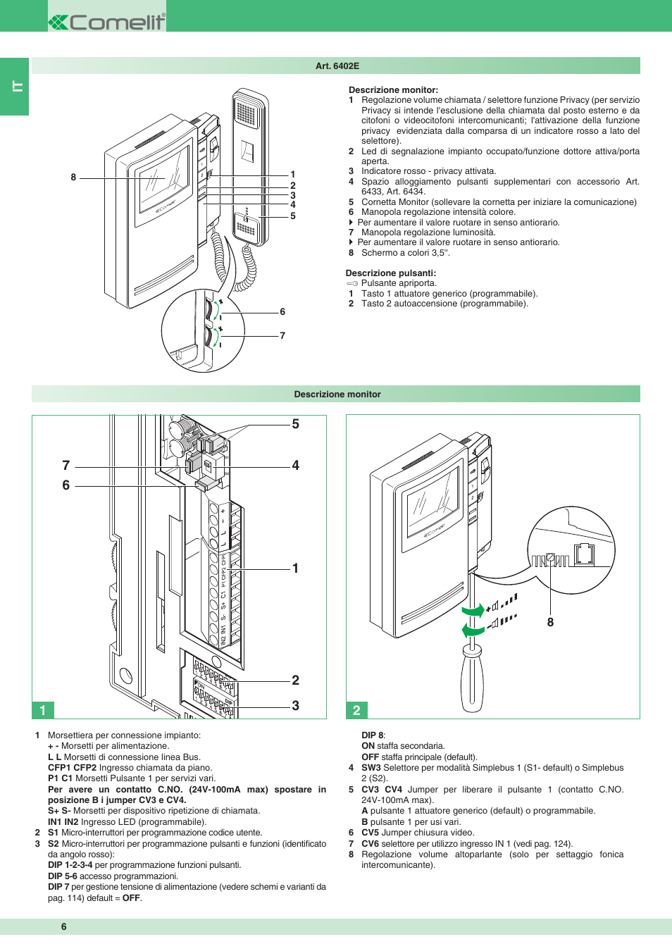 Comelit MT 8471MC User Manual | Page 6 / 128