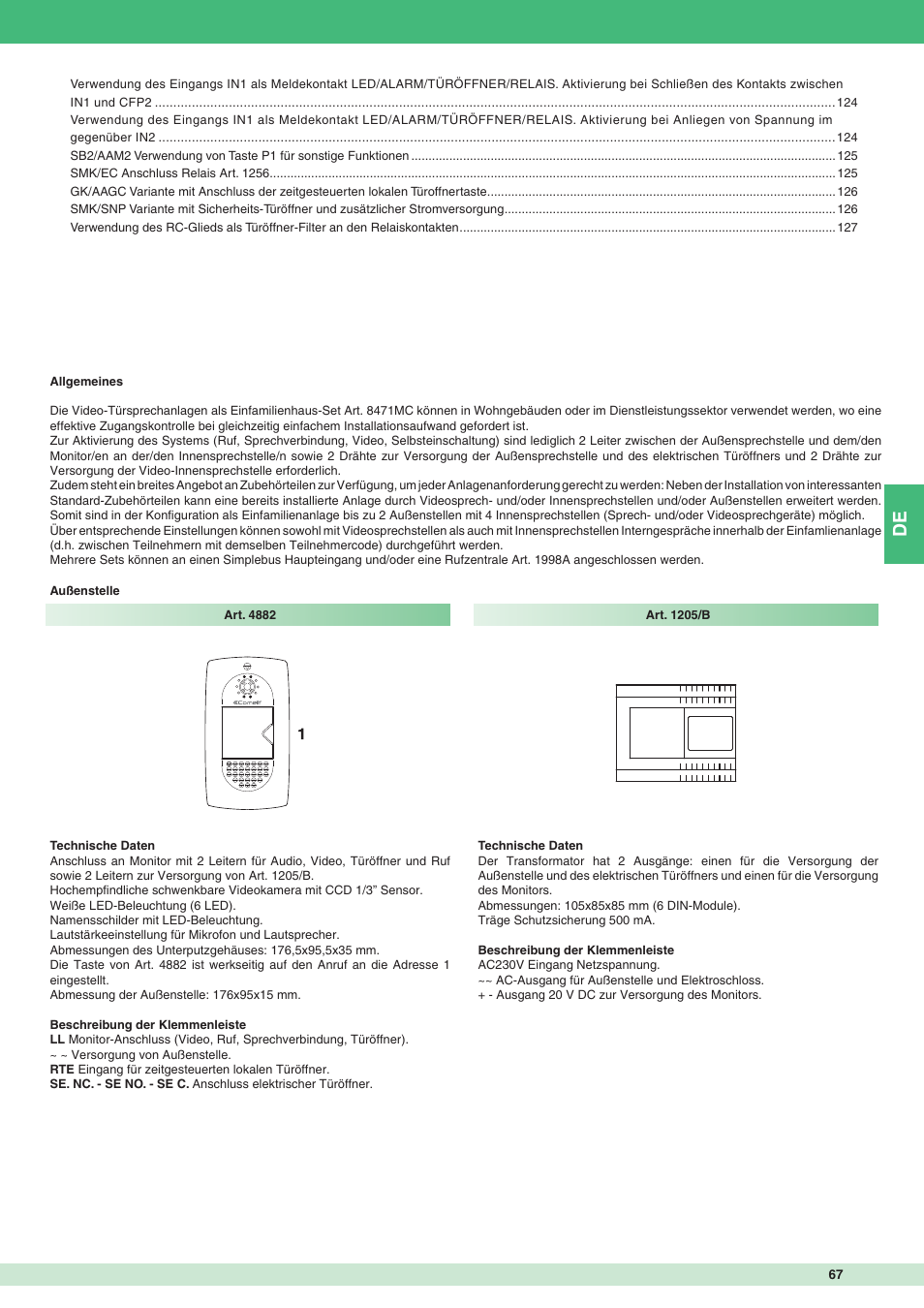 Comelit MT 8471MC User Manual | Page 67 / 128