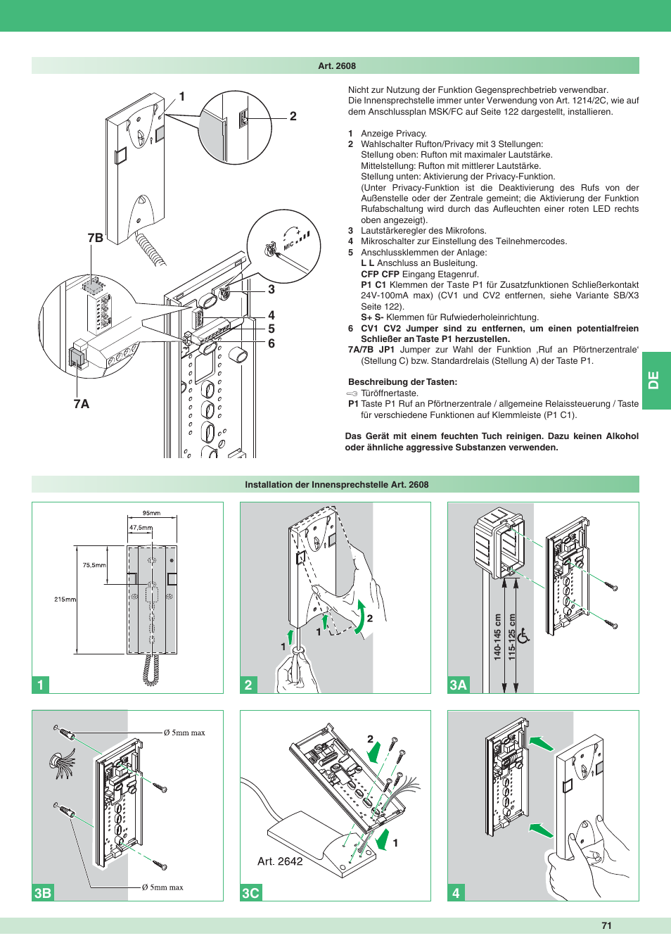 Comelit MT 8471MC User Manual | Page 71 / 128