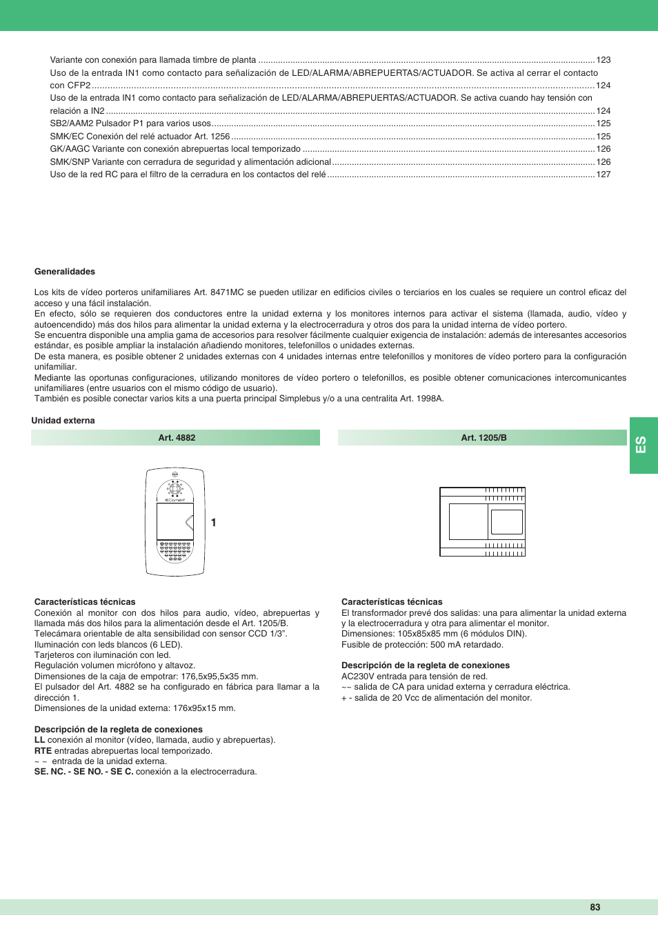 Comelit MT 8471MC User Manual | Page 83 / 128