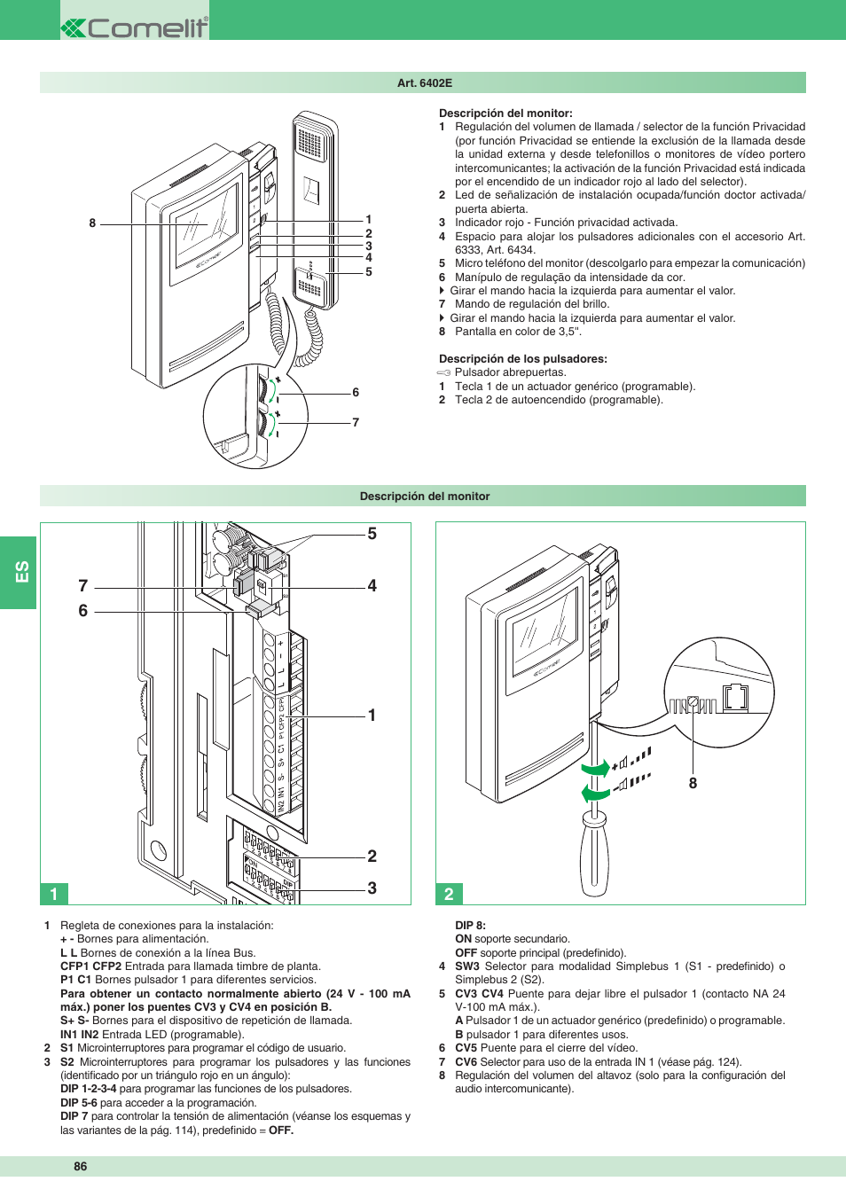 Comelit MT 8471MC User Manual | Page 86 / 128