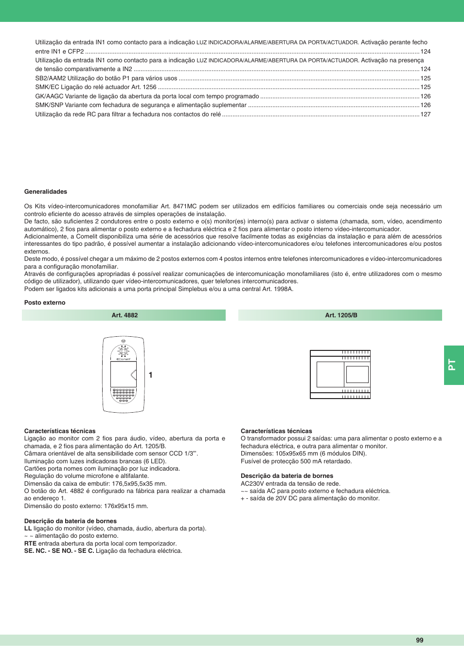 Comelit MT 8471MC User Manual | Page 99 / 128