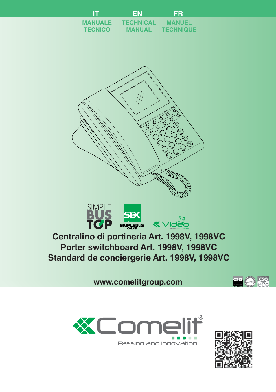 Comelit MT 1998VC User Manual | 124 pages