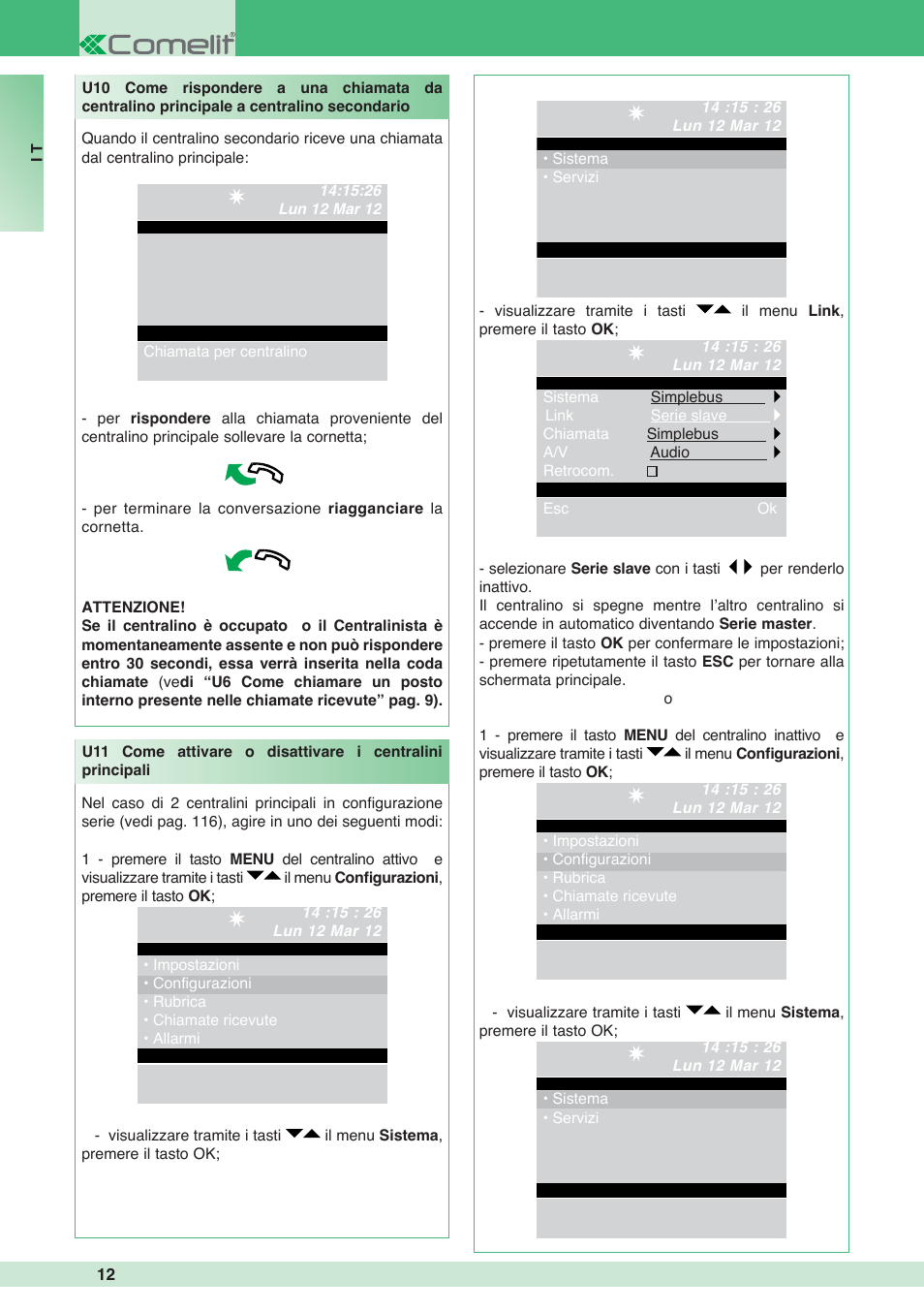 Comelit MT 1998VC User Manual | Page 12 / 124