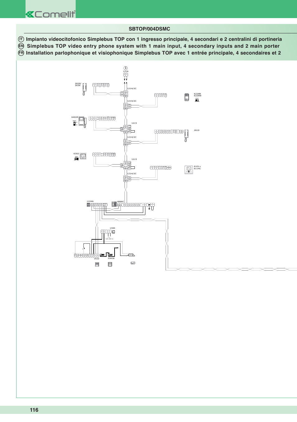 J1 j2, It en fr | Comelit MT 1998VC User Manual | Page 120 / 124