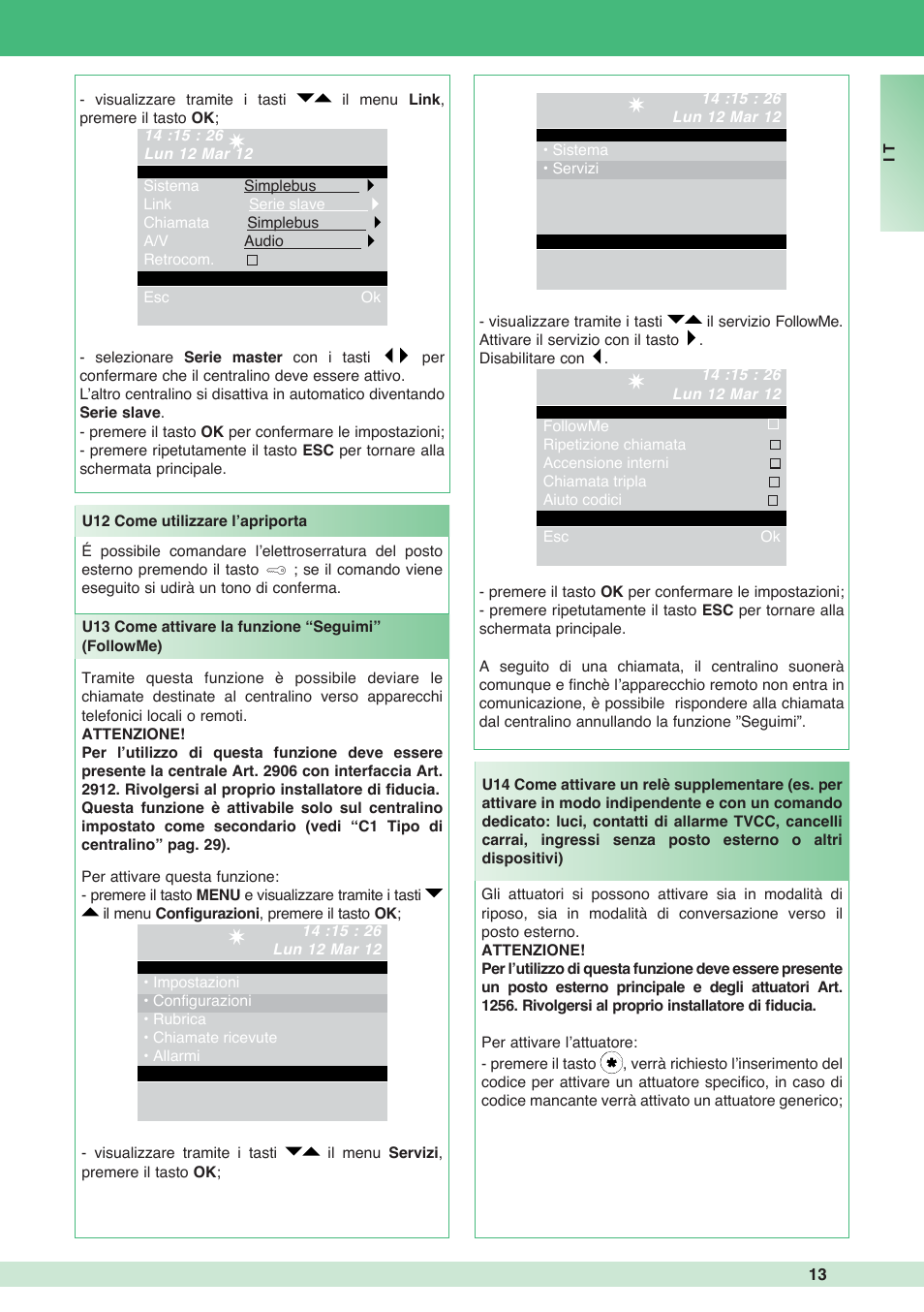 Comelit MT 1998VC User Manual | Page 13 / 124