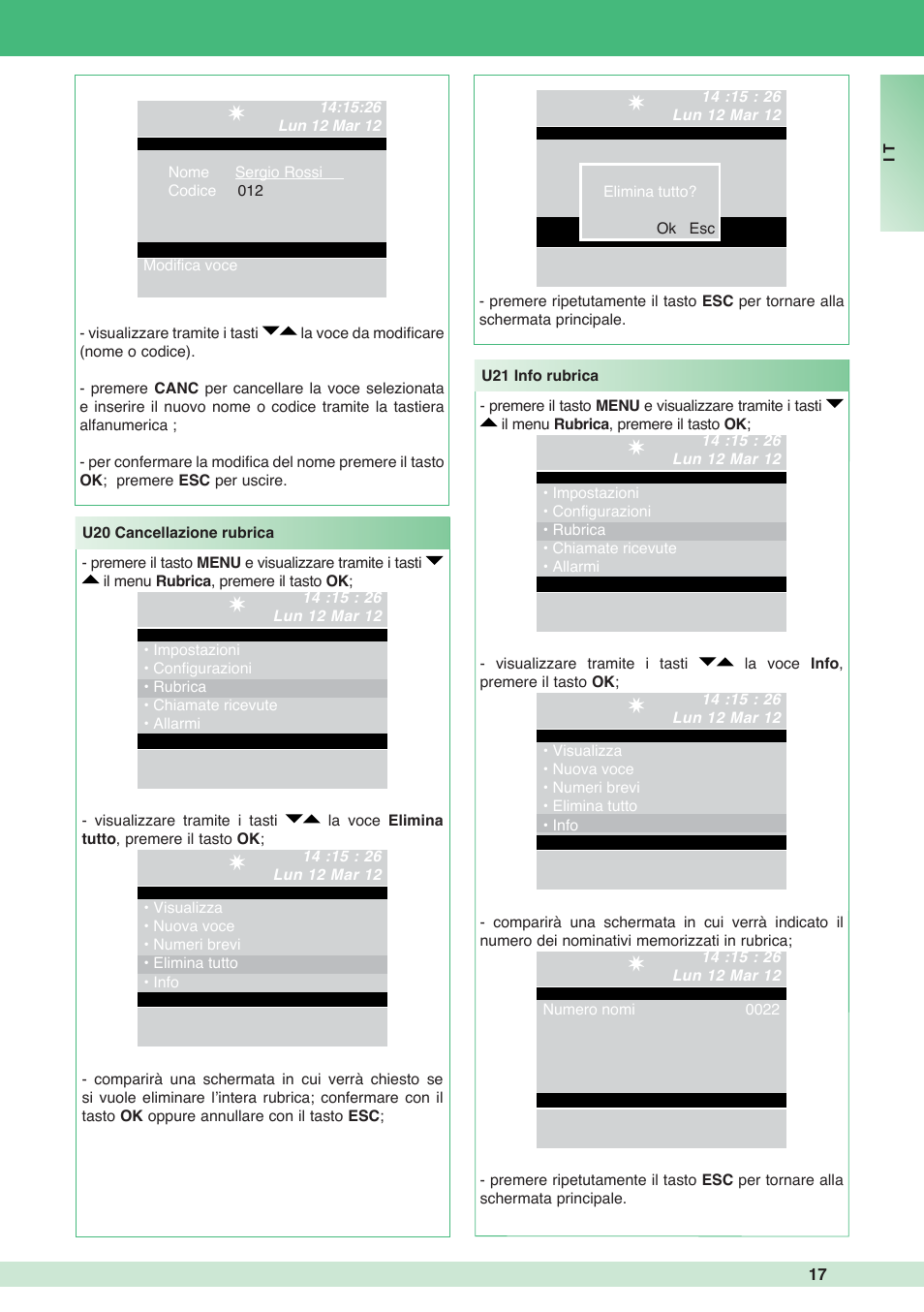 Comelit MT 1998VC User Manual | Page 17 / 124