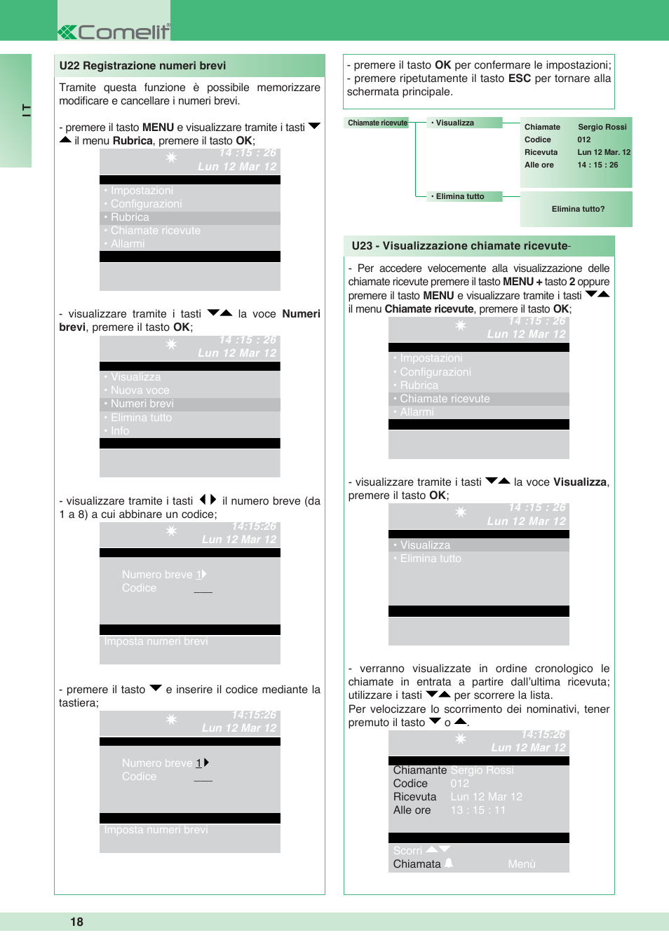 Comelit MT 1998VC User Manual | Page 18 / 124