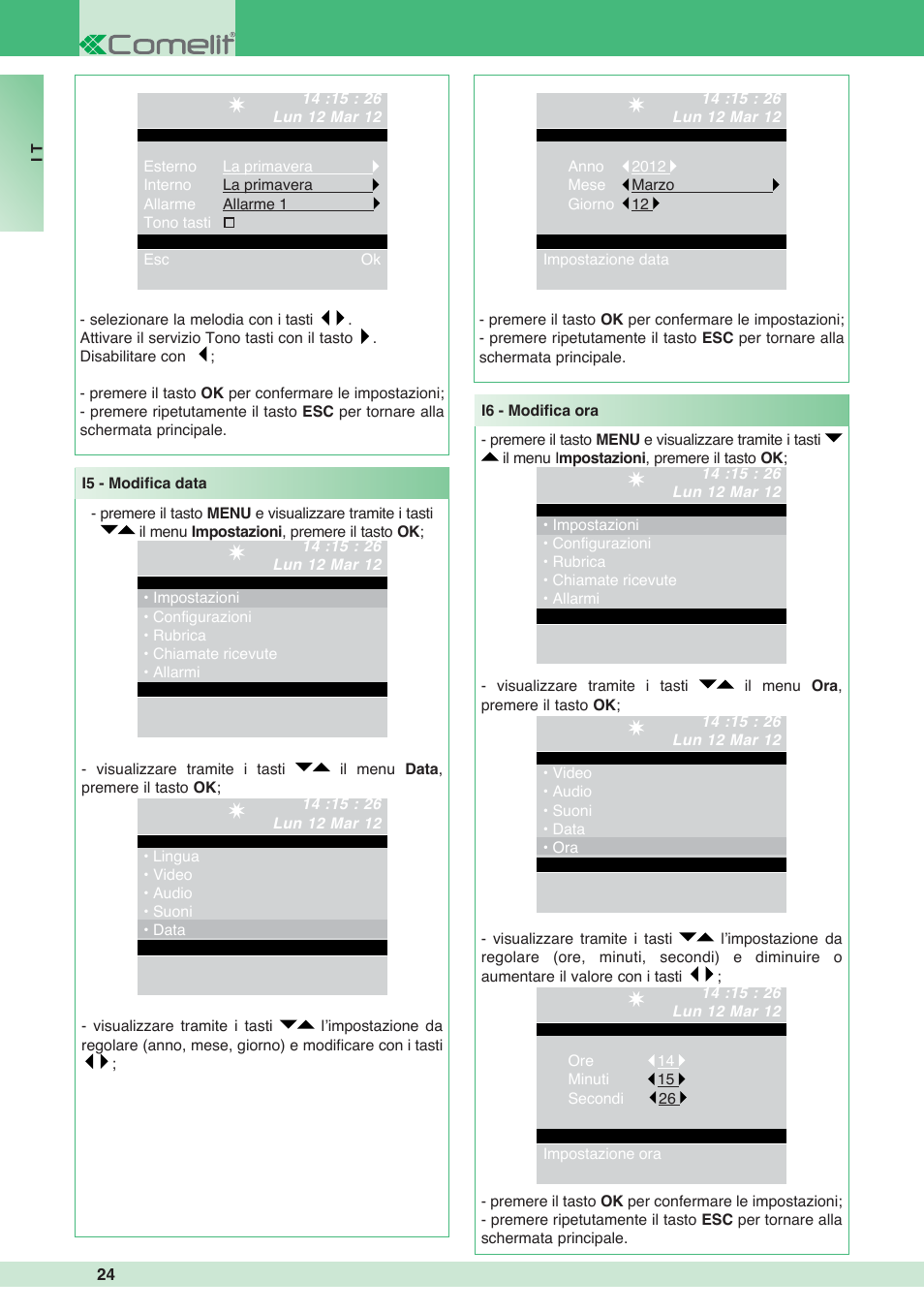 Comelit MT 1998VC User Manual | Page 24 / 124