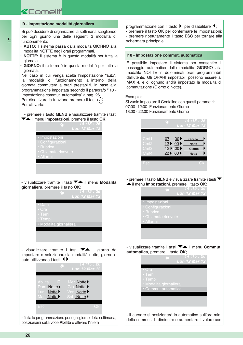 Comelit MT 1998VC User Manual | Page 26 / 124