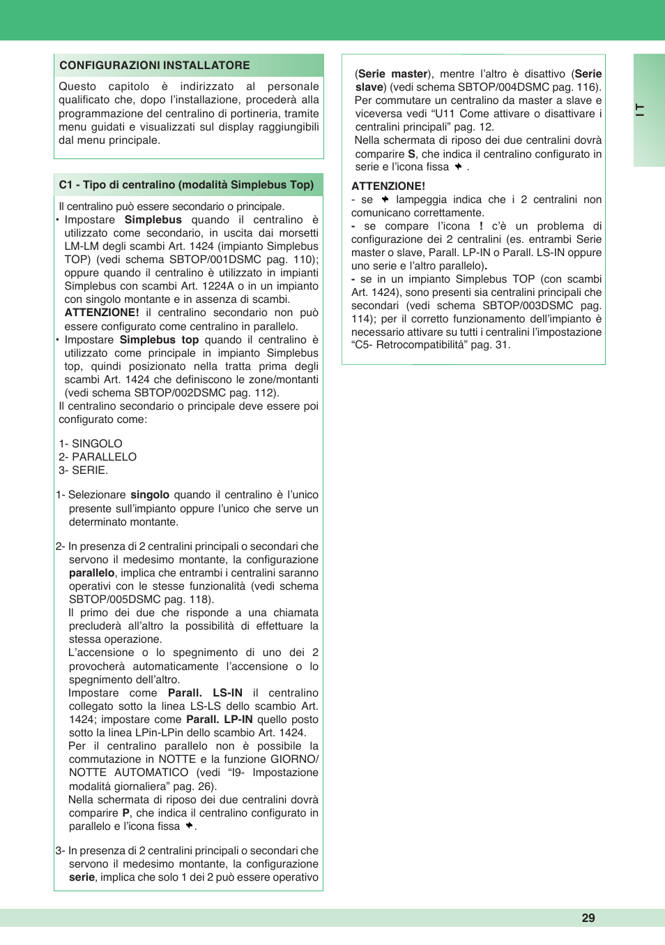 Comelit MT 1998VC User Manual | Page 29 / 124