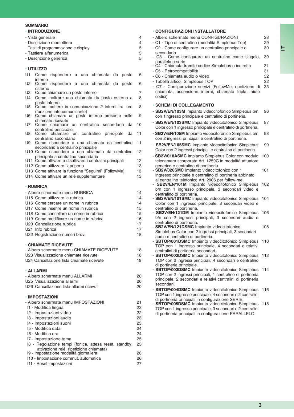 Comelit MT 1998VC User Manual | Page 3 / 124