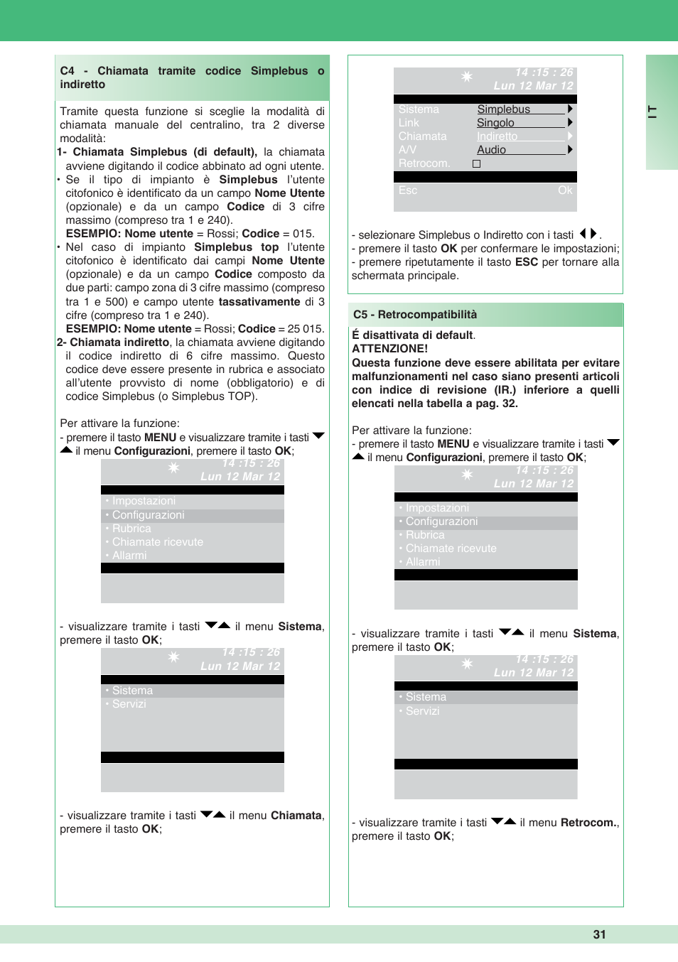 Comelit MT 1998VC User Manual | Page 31 / 124