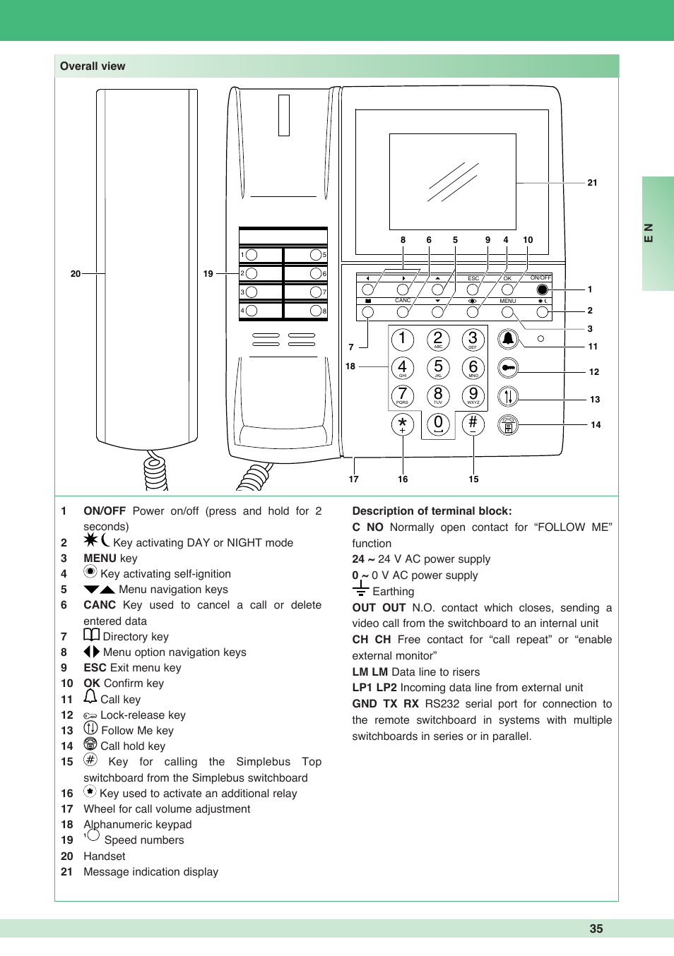 Comelit MT 1998VC User Manual | Page 35 / 124