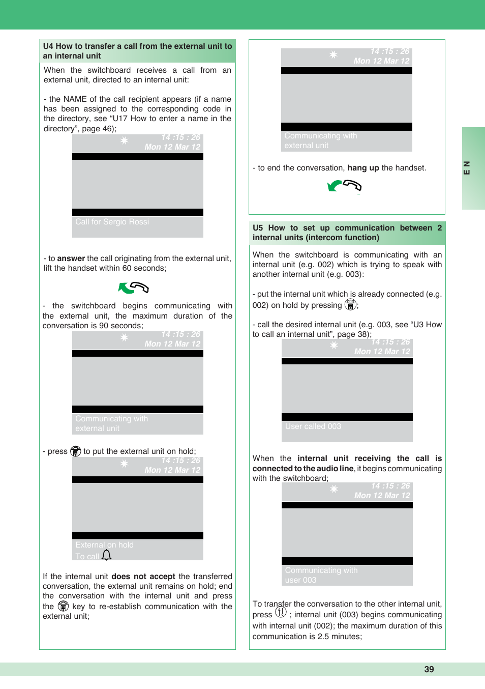 Comelit MT 1998VC User Manual | Page 39 / 124