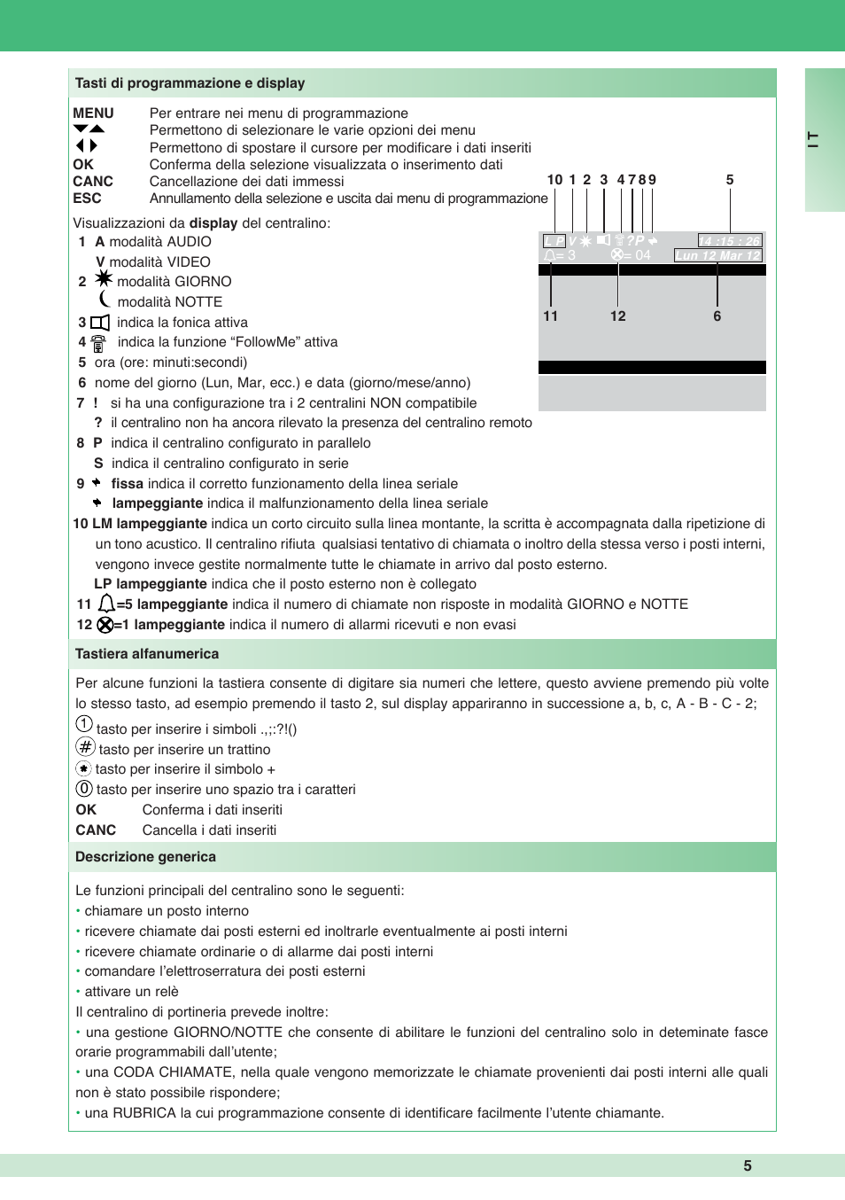 Comelit MT 1998VC User Manual | Page 5 / 124