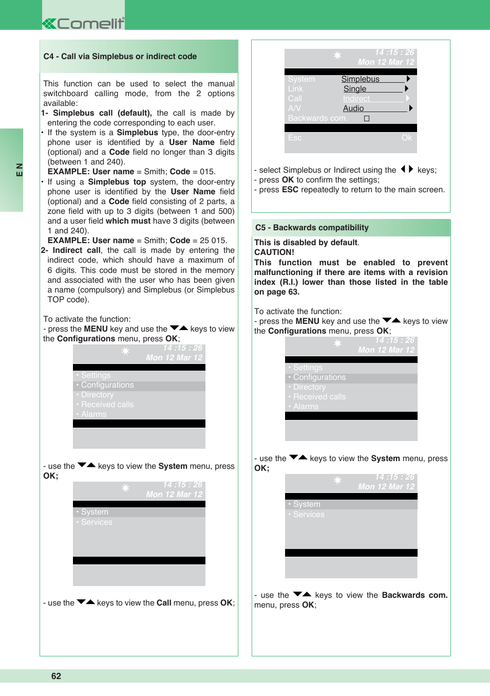 Comelit MT 1998VC User Manual | Page 66 / 124