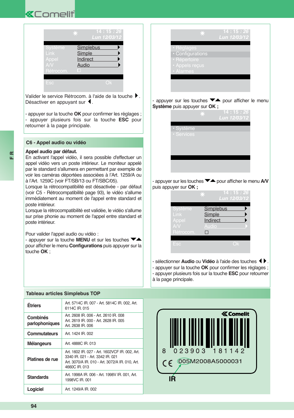 Comelit MT 1998VC User Manual | Page 98 / 124