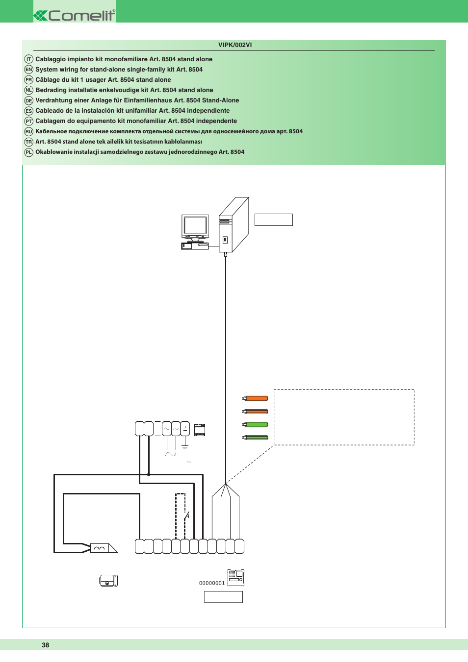 Vip 100 | Comelit MT 8504 User Manual | Page 38 / 40