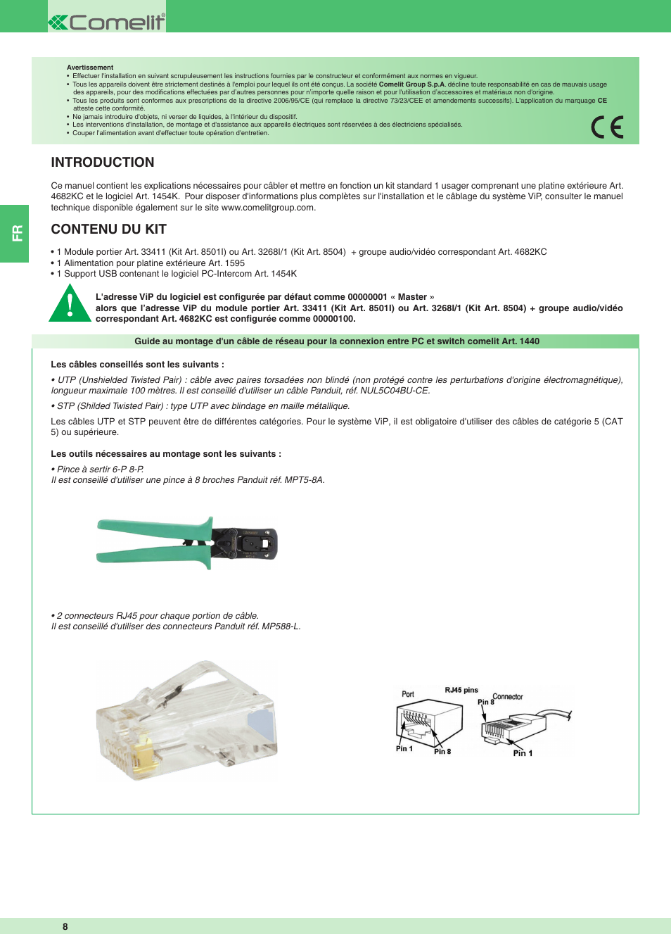 Introduction, Contenu du kit | Comelit MT 8504 User Manual | Page 8 / 40