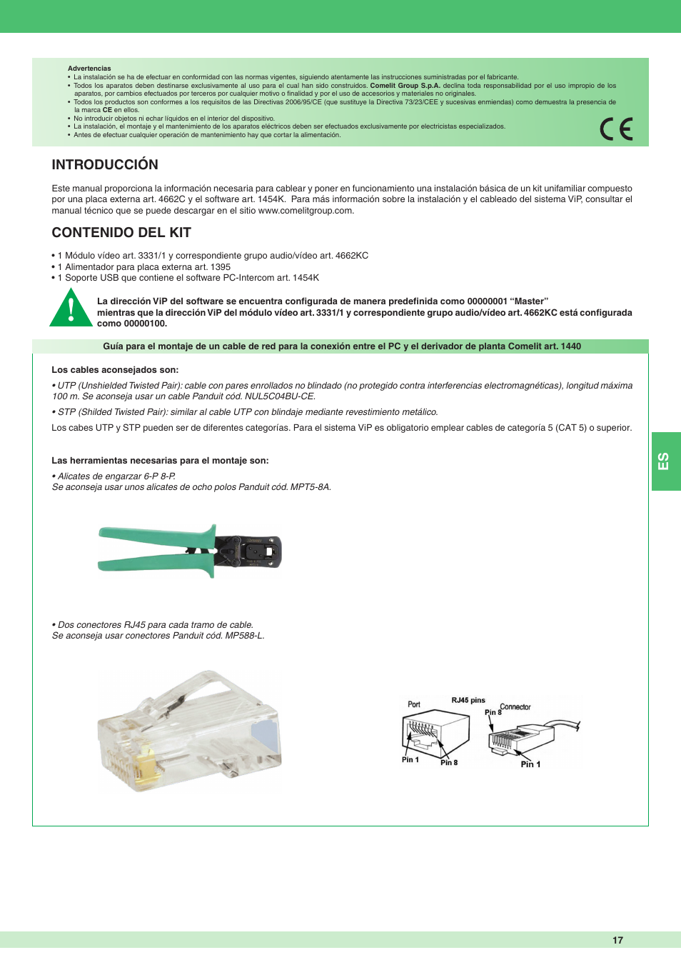 Comelit MT KIT 8501 User Manual | Page 17 / 36