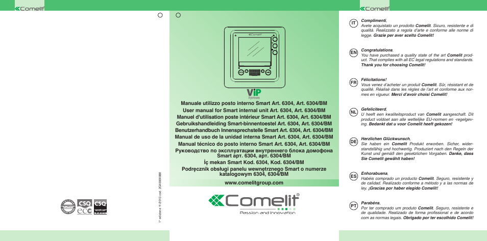 Comelit 6304 BM User Manual | 25 pages