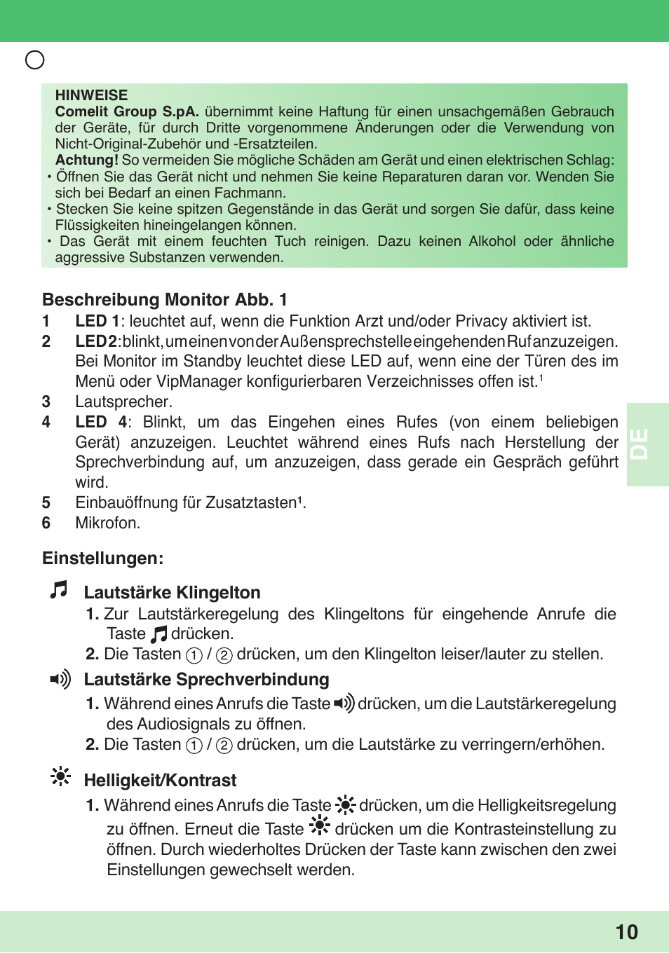 Comelit 6304 BM User Manual | Page 13 / 25