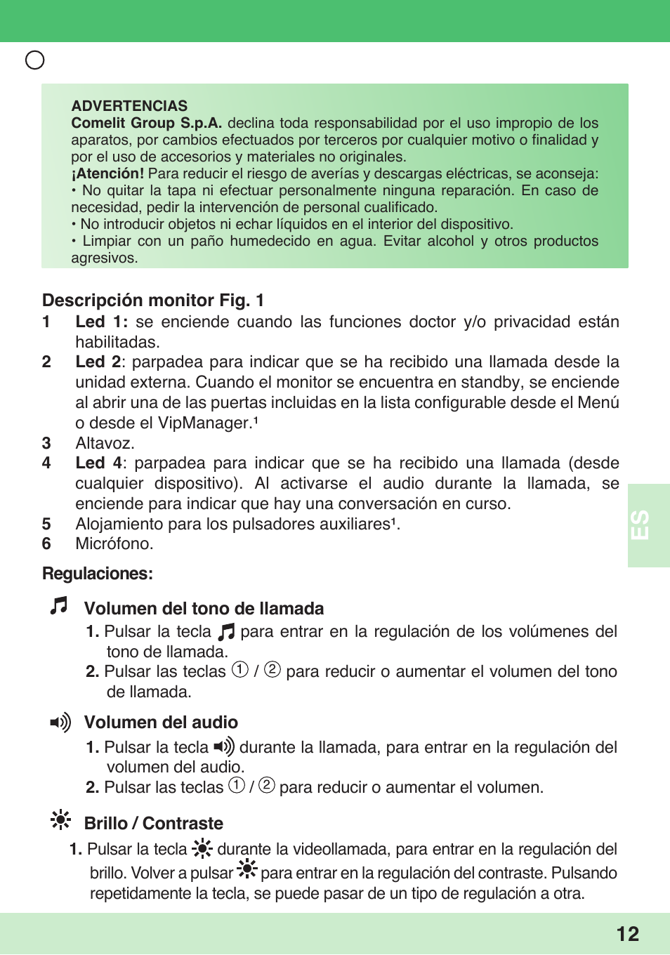 Comelit 6304 BM User Manual | Page 15 / 25