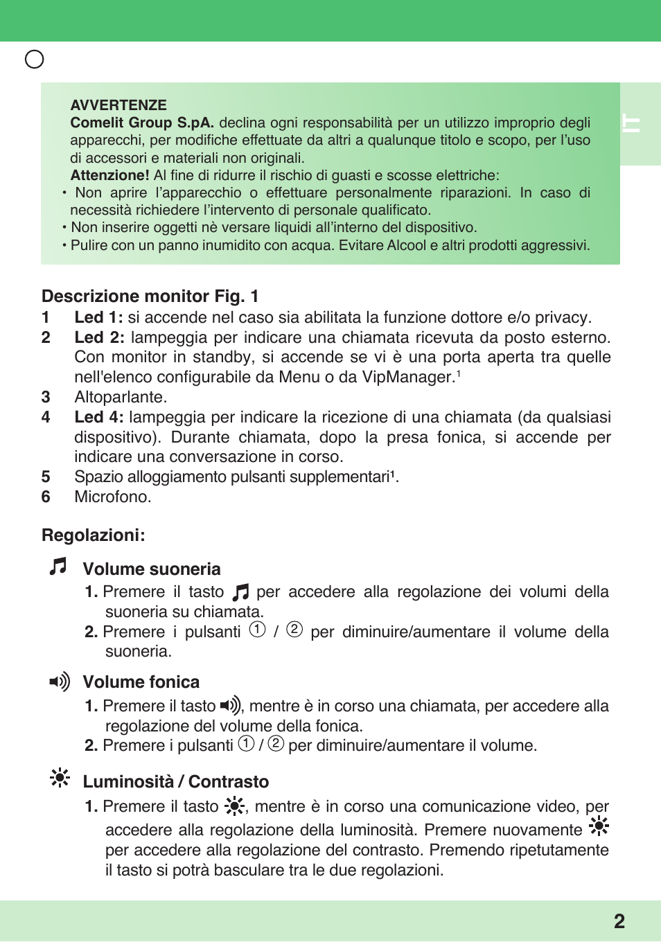 Comelit 6304 BM User Manual | Page 5 / 25