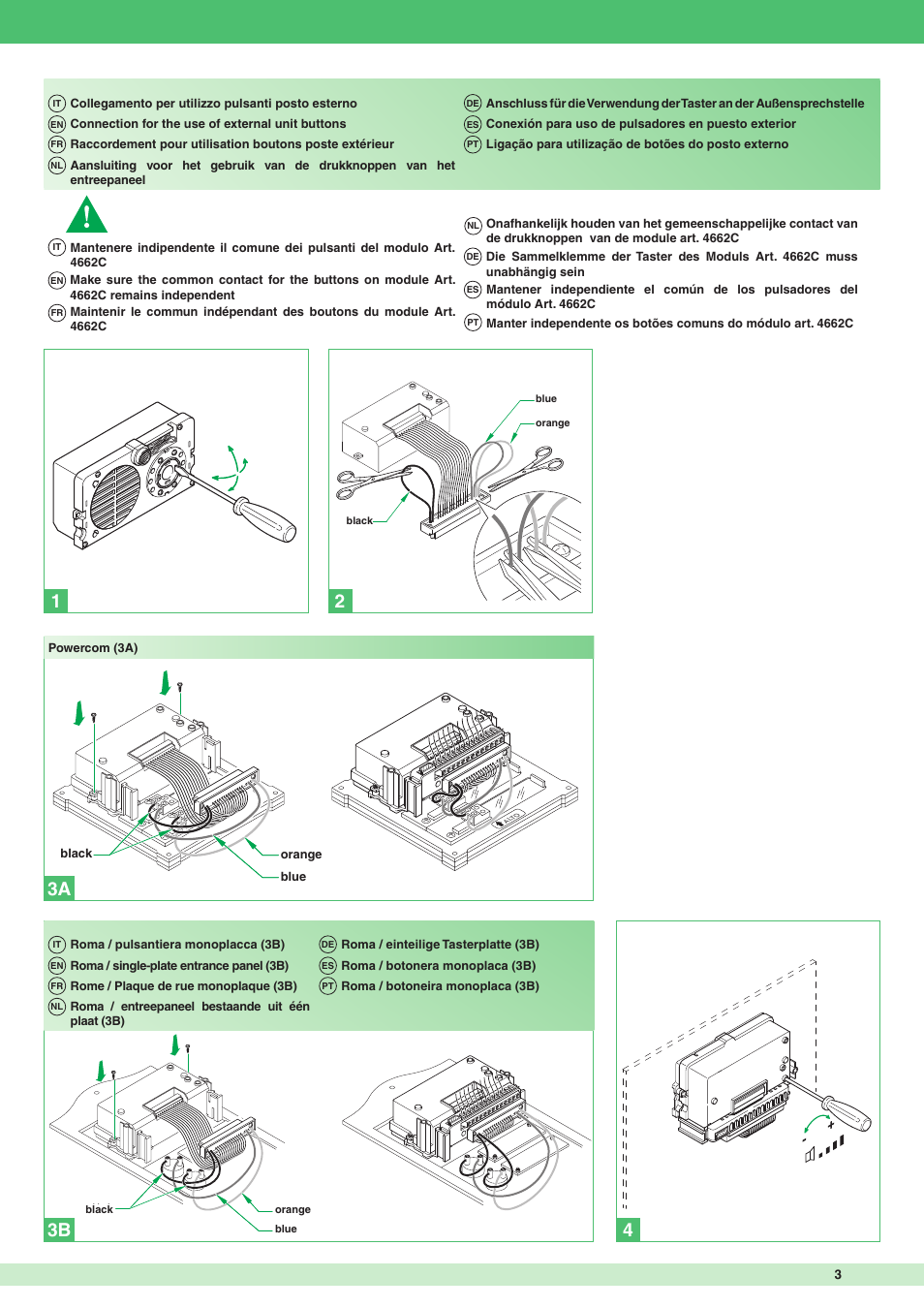 3b 4 | Comelit MT 3300 User Manual | Page 3 / 6