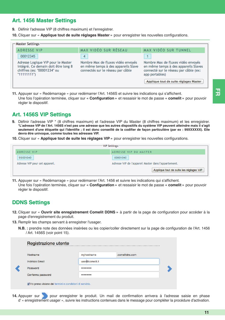 Ddns settings | Comelit MT 1456S User Manual | Page 11 / 16