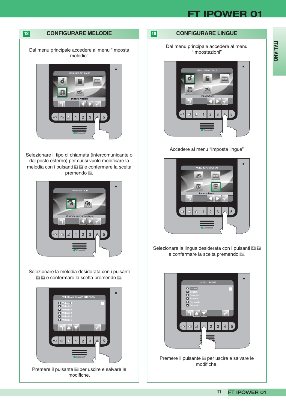 Ft ipower 01 | Comelit FT POWER 01 User Manual | Page 11 / 32