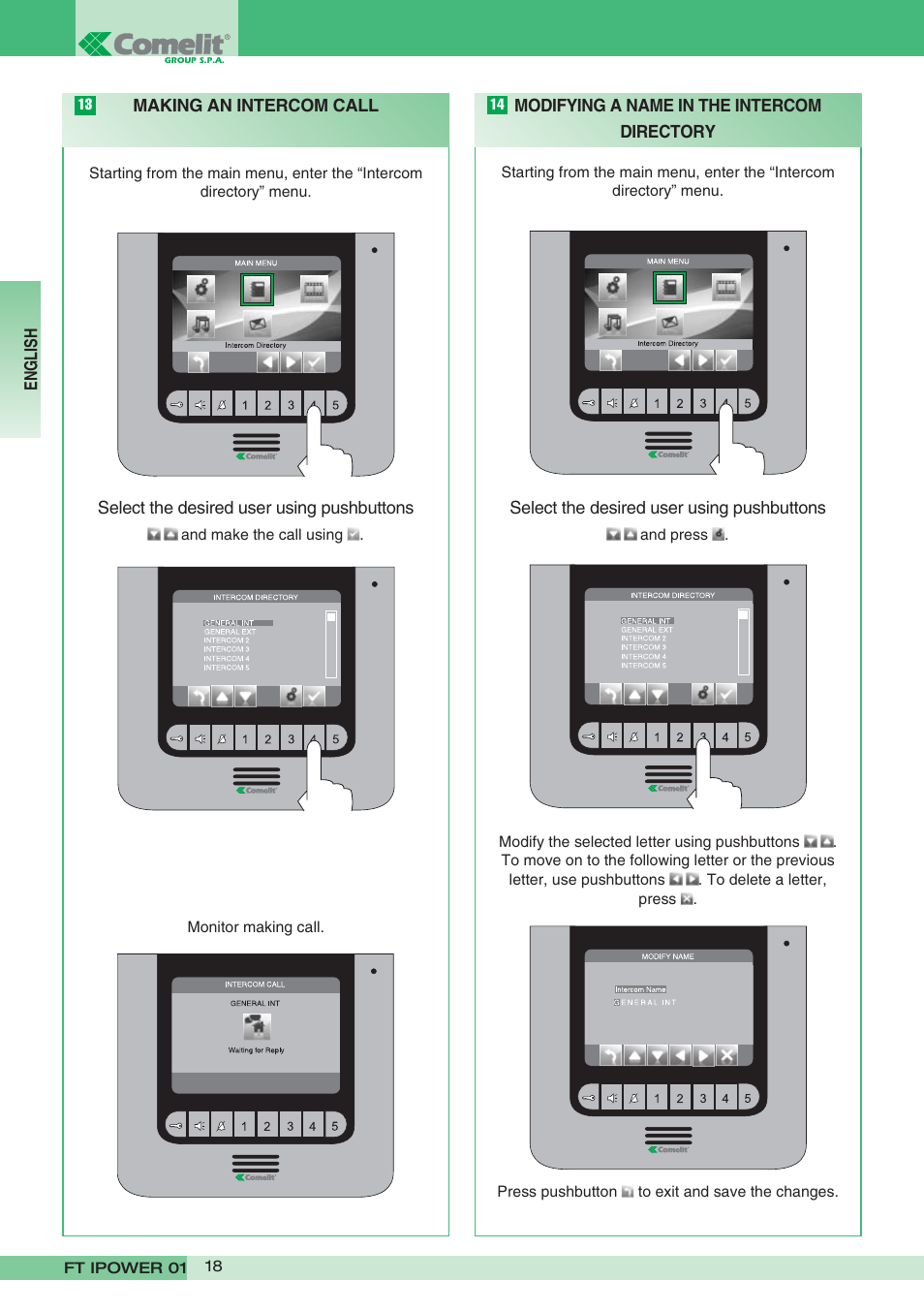 Comelit FT POWER 01 User Manual | Page 18 / 32