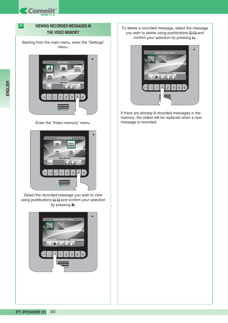 Comelit FT POWER 01 User Manual | Page 20 / 32