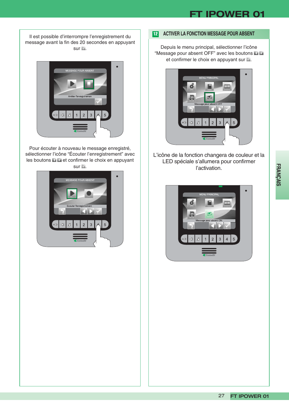 Ft ipower 01 | Comelit FT POWER 01 User Manual | Page 27 / 32