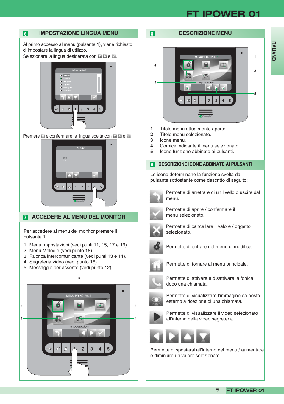 Ft ipower 01 | Comelit FT POWER 01 User Manual | Page 5 / 32