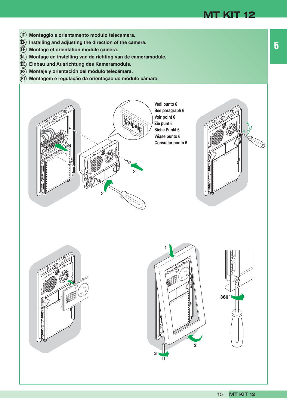 Mt kit 12 | Comelit MT KIT 12 User Manual | Page 15 / 100