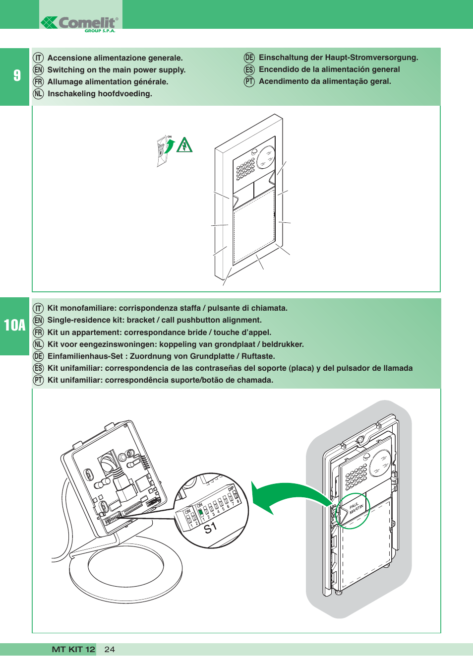 910a | Comelit MT KIT 12 User Manual | Page 24 / 100