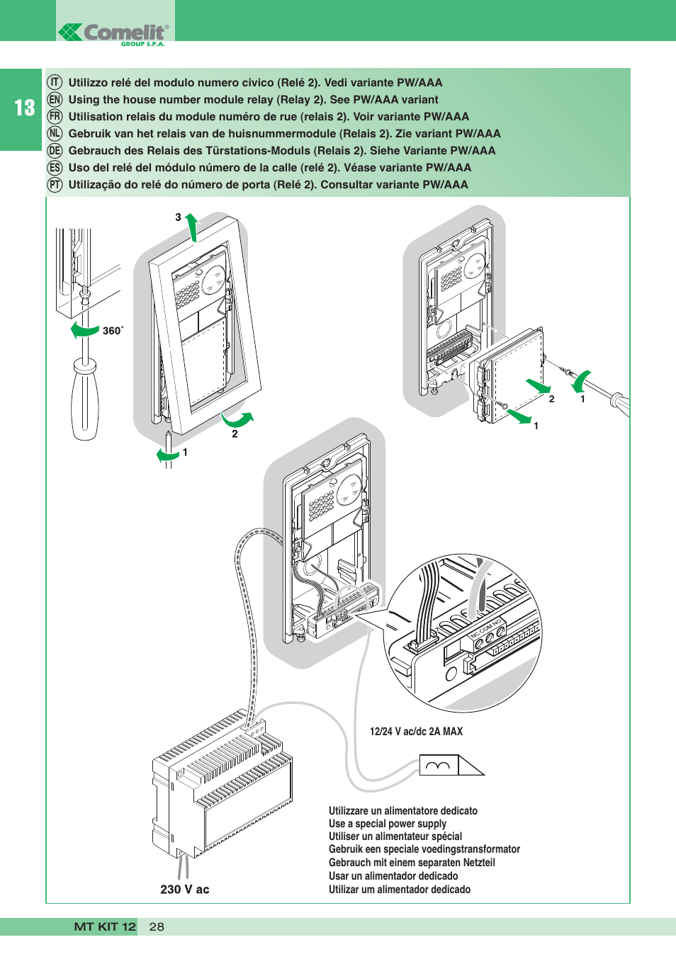 Comelit MT KIT 12 User Manual | Page 28 / 100