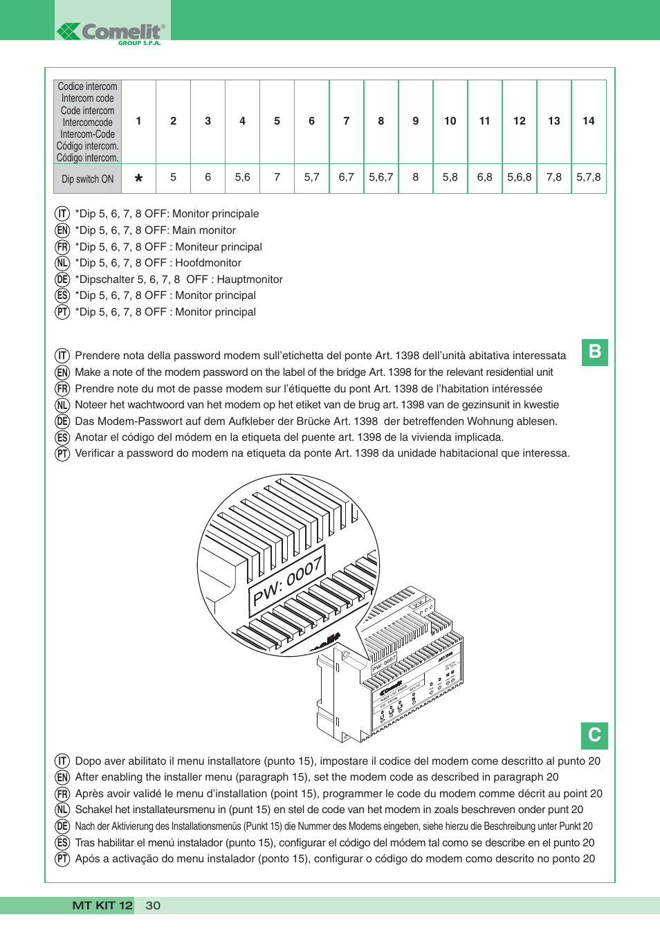 Comelit MT KIT 12 User Manual | Page 30 / 100