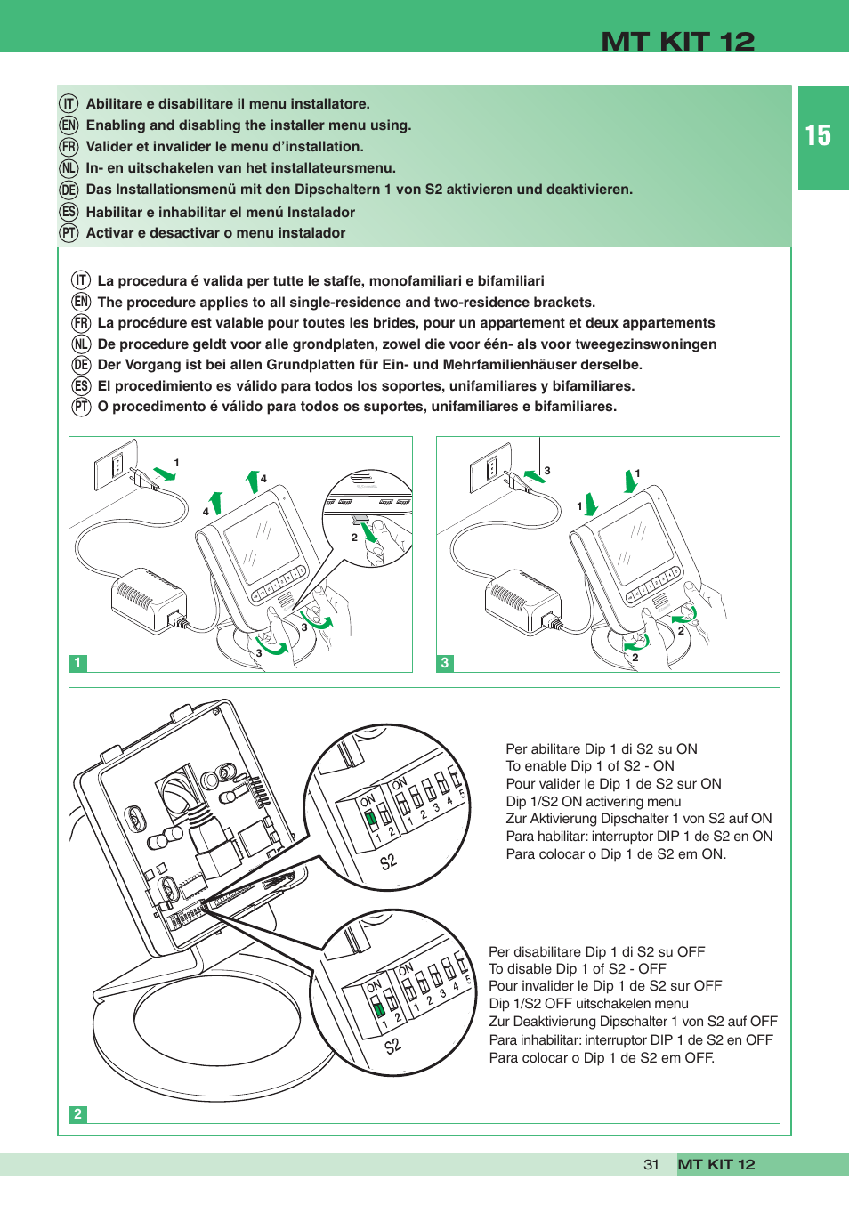 Mt kit 12 | Comelit MT KIT 12 User Manual | Page 31 / 100