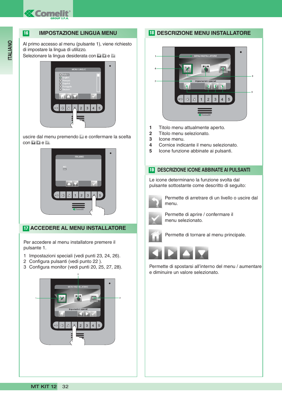 Comelit MT KIT 12 User Manual | Page 32 / 100