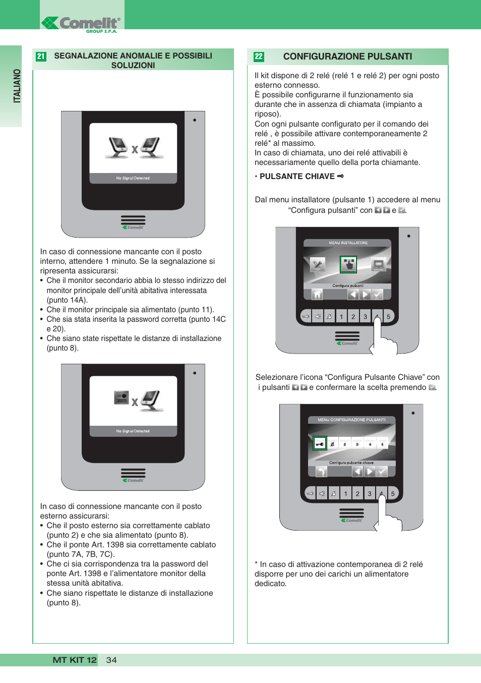 Comelit MT KIT 12 User Manual | Page 34 / 100