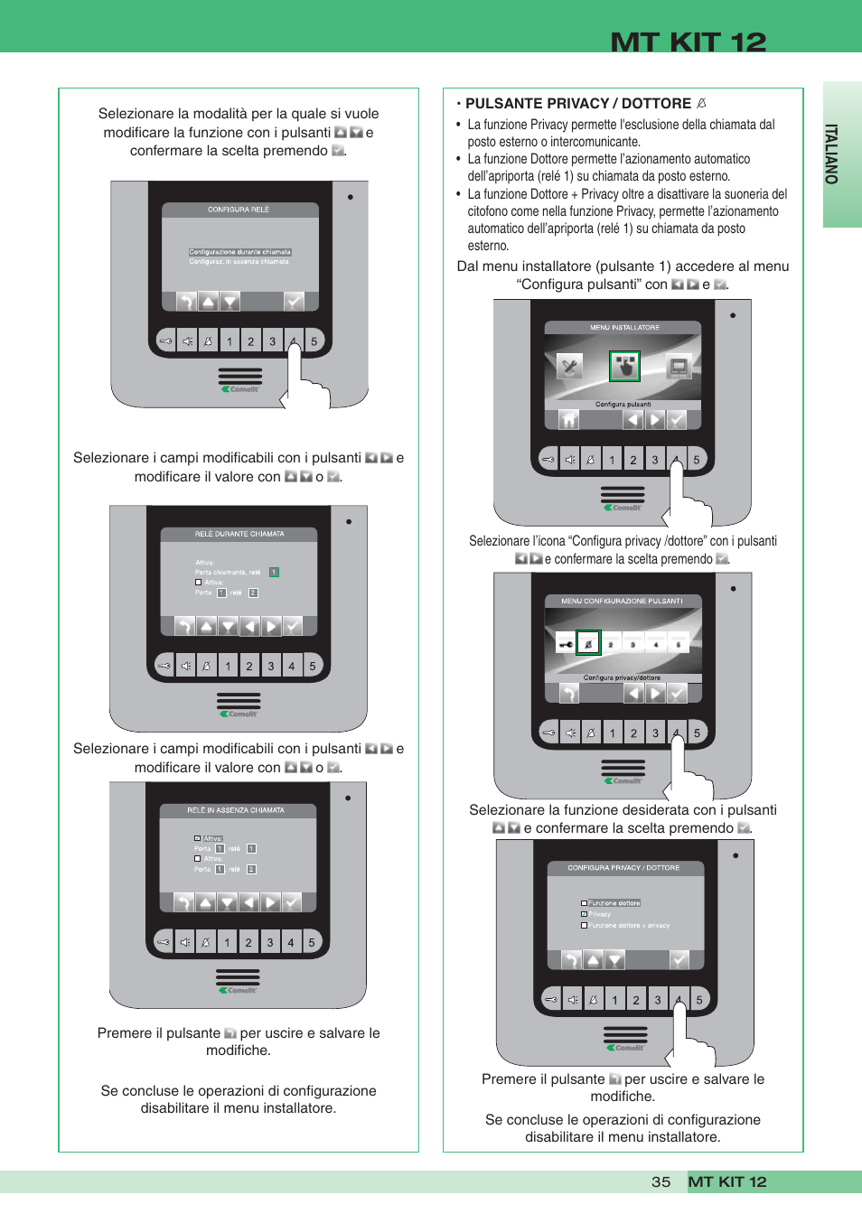 Mt kit 12 | Comelit MT KIT 12 User Manual | Page 35 / 100