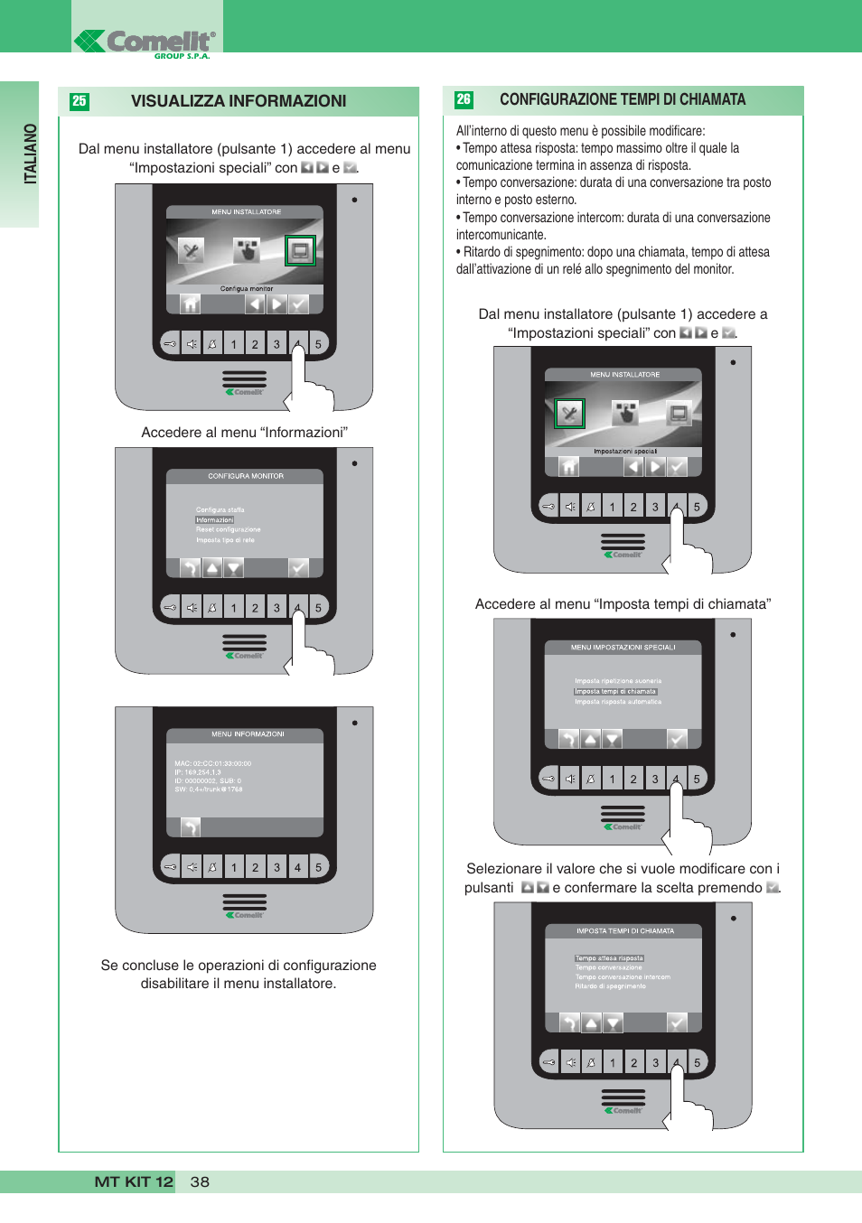 Comelit MT KIT 12 User Manual | Page 38 / 100