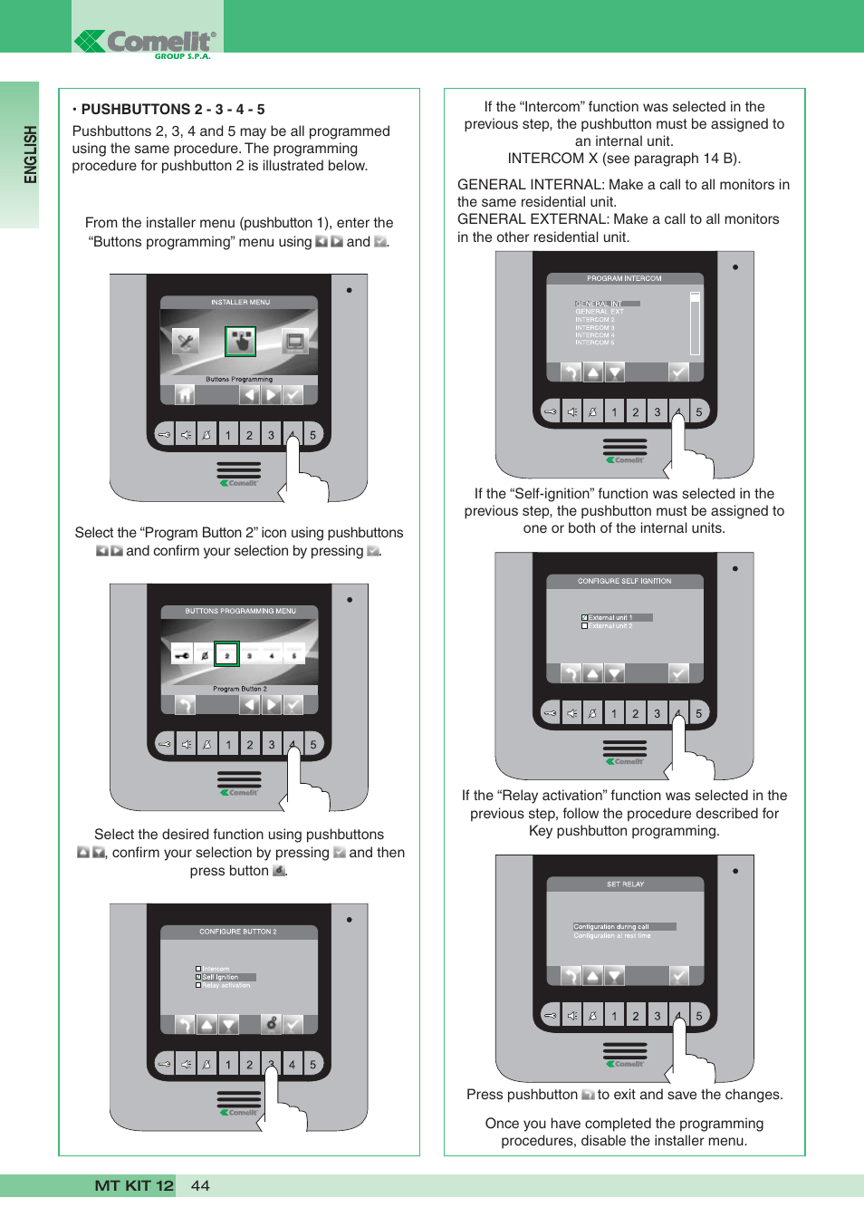 Comelit MT KIT 12 User Manual | Page 44 / 100