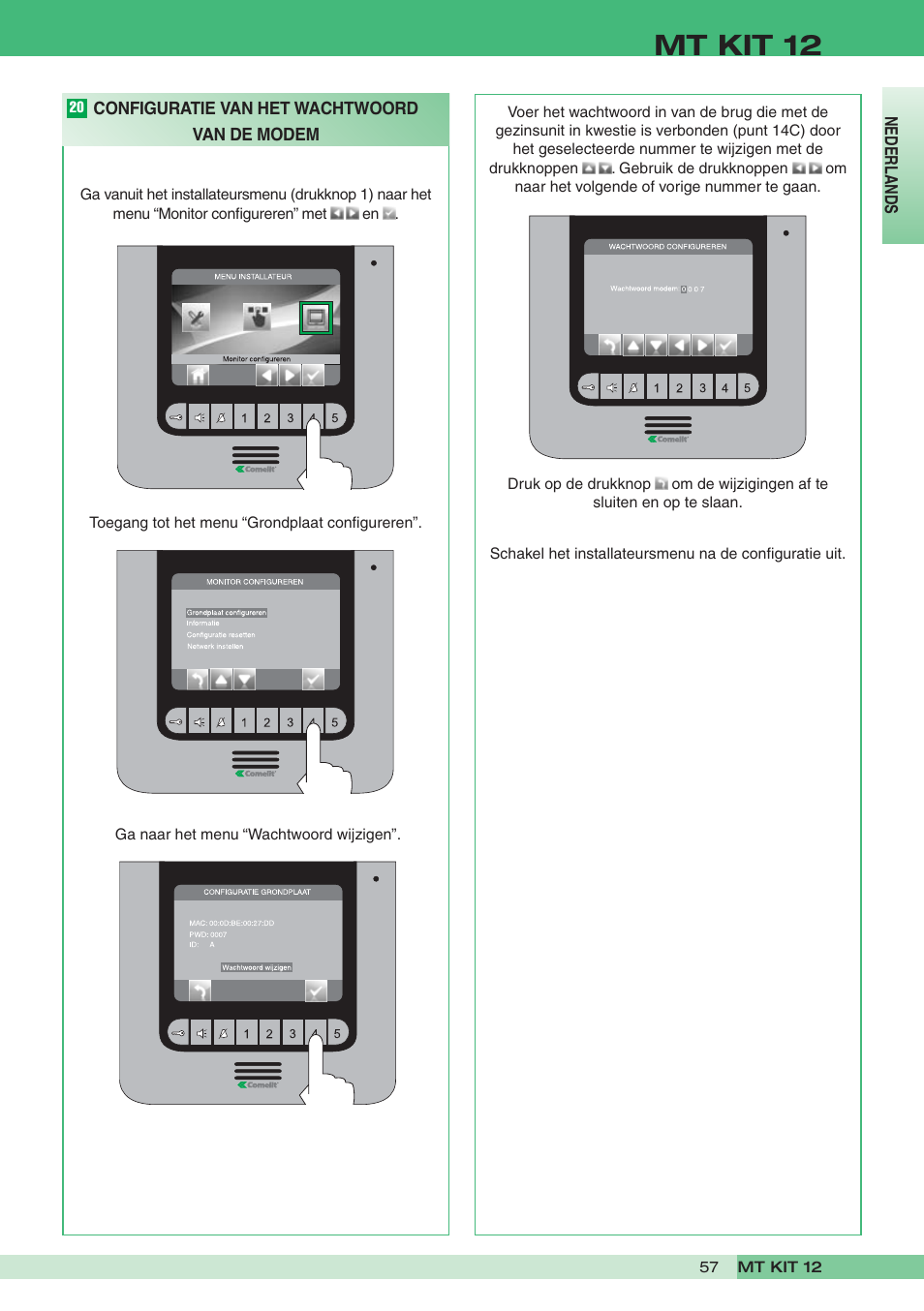 Mt kit 12 | Comelit MT KIT 12 User Manual | Page 57 / 100