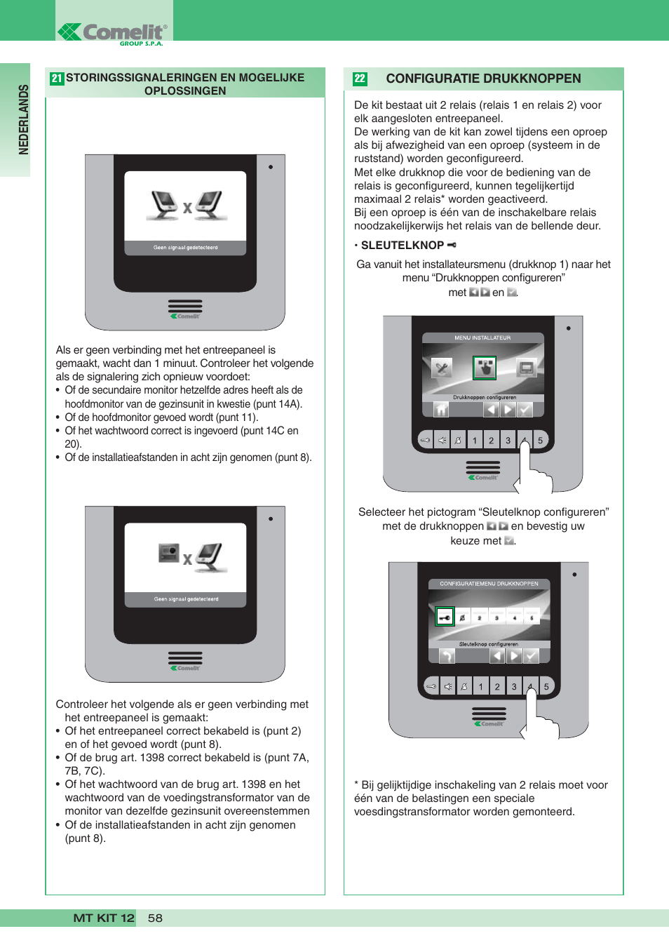 Comelit MT KIT 12 User Manual | Page 58 / 100